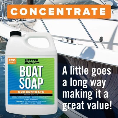 Premium Grade Boat Soap Marine Concentrate Cleaner Boat Wash Soap and Wax for Fresh and Salt Water Use Clean Fiberglass Boat Hulls Boat Cleaning Supplies RV Products Boat Cleaner