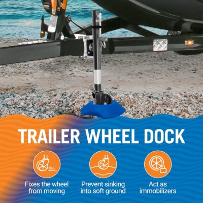 Trailer Wheel Chocks with Rope or Wheel Dock for Boat Trailer Travel Camper and RV Accessories Wheel Chocks for Travel Trailers and all Trailer Tires Wheeldock Tire Chock Blocks