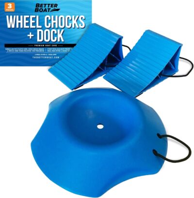 Trailer Wheel Chocks with Rope or Wheel Dock for Boat Trailer Travel Camper and RV Accessories Wheel Chocks for Travel Trailers and all Trailer Tires Wheeldock Tire Chock Blocks