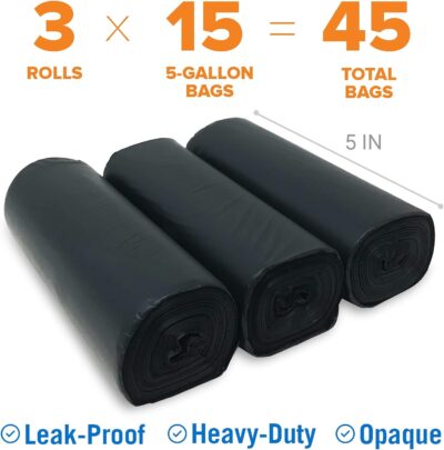 45 Toilet Bags for Portable Potty Bags for Portable Toilet Camping Boating Outdoors & Car Compost Biodegradable Portable Toilet Bags for 5 Gallon Bucket Toilet Seat Poop Bags 5 Gal Human Waste Bag