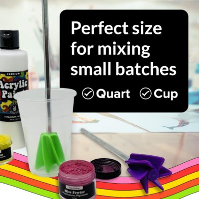 Art Resin Mixer Epoxy Mixer and Paint Mixer Drill Attachment Paint Stirrers for Drill Mud Mixer Quart or Gallon Mixing Tools Crafting Epoxy Resin Mini Drill Mixer Paddle