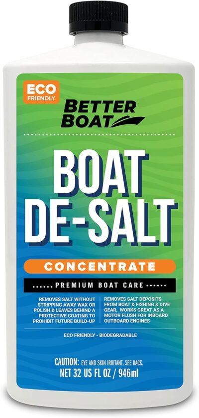 Boat De-Salt Concentrate Salt Remover for Flusher Motors Marine Boats Watercraft Engines Winterize Cleaner & Boat Wash Cleanser to Wash Salt Away and Off to use with or Without Mixer Flush Kit