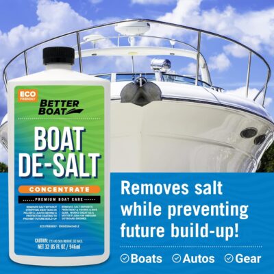 Boat De-Salt Concentrate Salt Remover for Flusher Motors Marine Boats Watercraft Engines Winterize Cleaner & Boat Wash Cleanser to Wash Salt Away and Off to use with or Without Mixer Flush Kit