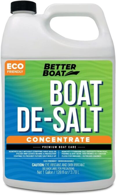 Boat De-Salt Concentrate Salt Remover for Flusher Motors Marine Boats Watercraft Engines Winterize Cleaner & Boat Wash Cleanser to Wash Salt Away and Off to use with or Without Mixer Flush Kit