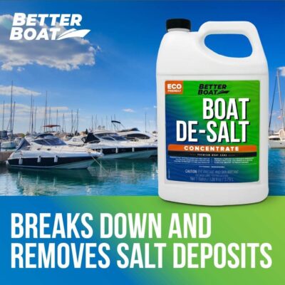 Boat De-Salt Concentrate Salt Remover for Flusher Motors Marine Boats Watercraft Engines Winterize Cleaner & Boat Wash Cleanser to Wash Salt Away and Off to use with or Without Mixer Flush Kit