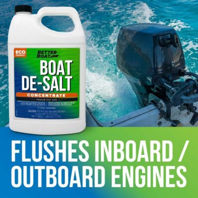 Boat De-Salt Concentrate Salt Remover for Flusher Motors Marine Boats Watercraft Engines Winterize Cleaner & Boat Wash Cleanser to Wash Salt Away and Off to use with or Without Mixer Flush Kit