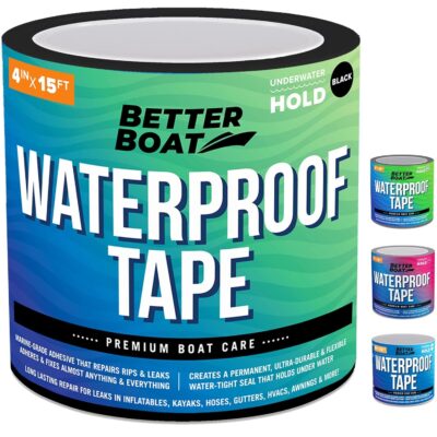 Black Waterproof Tape for Leaks Thick Heavy Duty Water Proof Tape Sealing Marine Grade Outdoor Pools, Gutter, Underwater, Stop Leak Seal Tape Repair Patch & Seal Sealant 15 Feet x 4 Inches