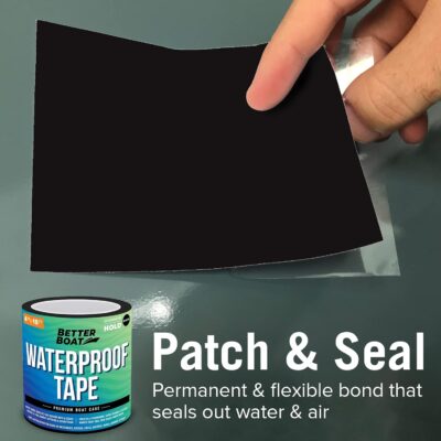 Black Waterproof Tape for Leaks Thick Heavy Duty Water Proof Tape Sealing Marine Grade Outdoor Pools, Gutter, Underwater, Stop Leak Seal Tape Repair Patch & Seal Sealant 15 Feet x 4 Inches