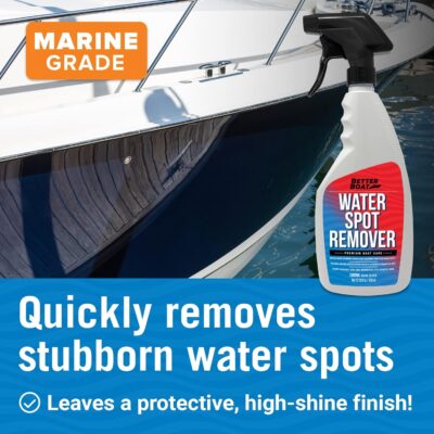 Boat Cleaner Water Spot Remover for Cars & Boat Wax Marine Grade Boat Wax and Polish Cleaning Supplies Hull Vinyl Fiberglass Cleaner for Boat, Car, Seat & Glass Stain Hard Water Remover & Protectant