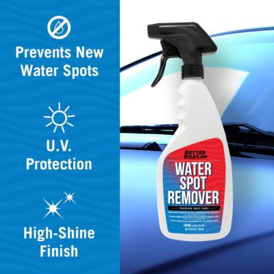 Boat Cleaner Water Spot Remover for Cars & Boat Wax Marine Grade Boat Wax and Polish Cleaning Supplies Hull Vinyl Fiberglass Cleaner for Boat, Car, Seat & Glass Stain Hard Water Remover & Protectant