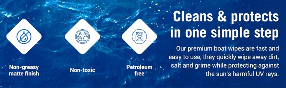 Cleans and Protects in One Step Boat Wipes