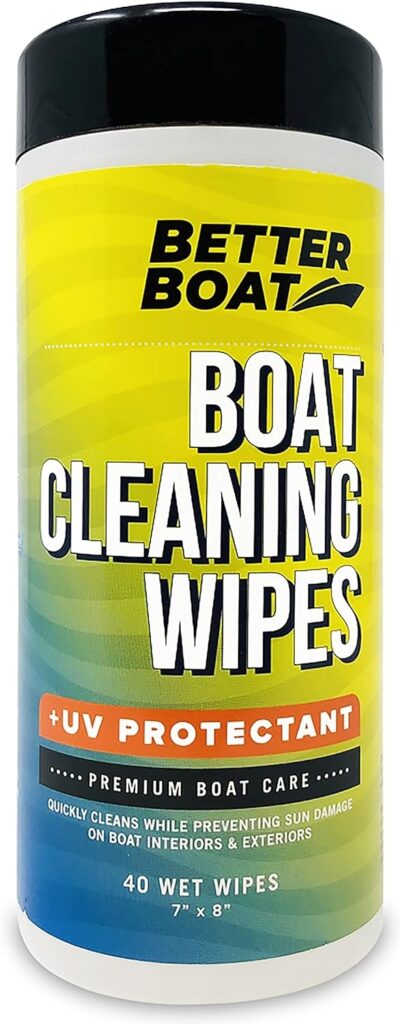 Boat Cleaner Wipes with UV Protection Boat Vinyl Cleaner and Protectant Car Leather Marine Boat Seat Cleaner Dashboard & Console Boat Cleaning Supplies Interior and Exterior Clean & Wash Products