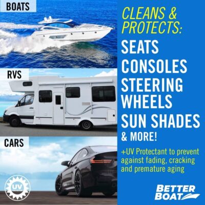 Boat Cleaner Wipes with UV Protection Boat Vinyl Cleaner and Protectant Car Leather Marine Boat Seat Cleaner Dashboard & Console Boat Cleaning Supplies Interior and Exterior Clean & Wash Products