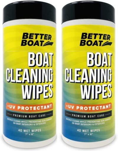 Boat Cleaner Wipes with UV Protection Boat Vinyl Cleaner and Protectant Car Leather Marine Boat Seat Cleaner Dashboard & Console Boat Cleaning Supplies Interior and Exterior Clean & Wash Products