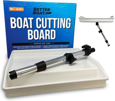 Boat Cutting Board Rod Holder Bait Station and Filet Table for Boat Fish Cleaning Board Fish Fillet Tray Measuring Mate Fishing Mounts in Single Rods | Marine Accessories for Center Console & Pontoon