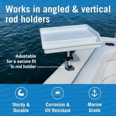 Boat Cutting Board Rod Holder Bait Station and Filet Table for Boat Fish Cleaning Board Fish Fillet Tray Measuring Mate Fishing Mounts in Single Rods | Marine Accessories for Center Console & Pontoon