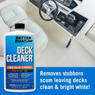 Boat Non Skid Cleaner Deck Cleaner for Boat Wash Soap Marine Grade Fiberglass Aluminum Boat Cleaner to Clean Anti Stick Surface, Plastic, Vinyl, Composite Floor & Hull Sealant Cleaning Supplies Boats