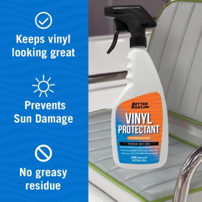 Boat Vinyl Protectant and Vinyl Cleaner for Boat Seats Restorer and UV Protectant Spray for Fabric Protection and Conditioner Marine Grade Seat Covers Outdoor Hot Tub Spa Furniture and Car Interior