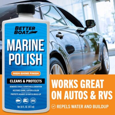 Boat Cleaner Wax Marine Polish for High Gloss Gel Coat Restorer Boat Oxidation Remover UV Protection Color Boat Cleaner for Fiberglass Polish for Boats Metal Painted Surfaces Boat Wax Marine & RV Kit