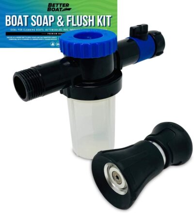 Car Wash Sprayer and Boat Engine Flush Kit | Water Hose Mixer to Get Salt Away and Off Your Boat and Flusher for Boat Motor Muffs on Outboards & Boats I/O and Soap Spray Car Cleaning Hose Adapter