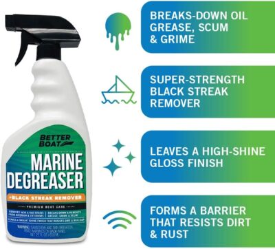 Marine Degreaser Black Streak Remover Fiberglass and Engine Degreaser Cleaner Heavy Duty Boat and Automotive Car Super Grease Clean and Parts Cleaner Commercial Grade Auto RV and Boats - Image 5