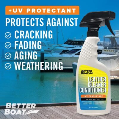 Marine Grade Boat Cleaner Products Leather Conditioner and Boat Vinyl Cleaner for Boat Seats Protectant UV Protection Leather Cleaner Boat Accessories Upholstery Interior Car & Spa Cover