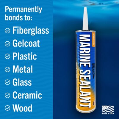 Marine Sealant and Adhesive Waterproof Marine Grade Sealant Caulk High Temp Caulking Water Sealant for Boat Auto and RV without Silicone - 1 Tube White 10oz