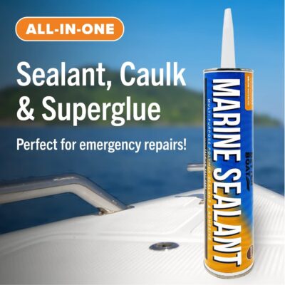 Marine Sealant and Adhesive Waterproof Marine Grade Sealant Caulk High Temp Caulking Water Sealant for Boat Auto and RV without Silicone - 1 Tube White 10oz