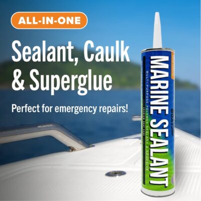 Marine Sealant and Adhesive Waterproof Marine Grade Sealant Caulk High Temp Caulking Water Sealant for Boat Auto and RV without Silicone - 1 Tube White 10oz