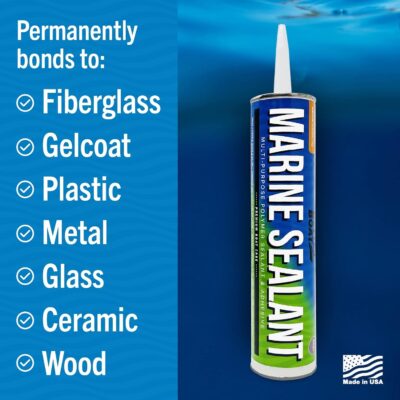 Marine Sealant and Adhesive Waterproof Marine Grade Sealant Caulk High Temp Caulking Water Sealant for Boat Auto and RV without Silicone - 1 Tube White 10oz