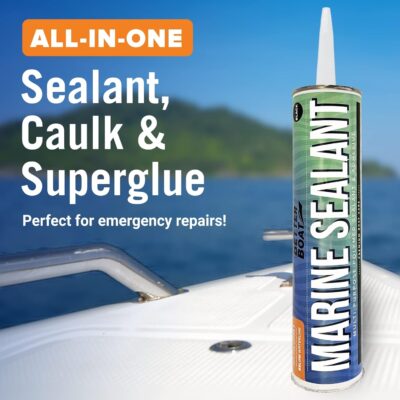 Marine Sealant and Adhesive Waterproof Marine Grade Sealant Caulk High Temp Caulking Water Sealant for Boat Auto and RV without Silicone - 1 Tube White 10oz