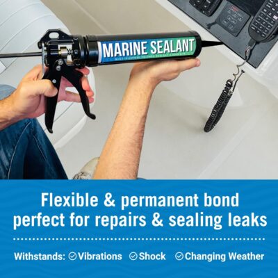 Marine Sealant and Adhesive Waterproof Marine Grade Sealant Caulk High Temp Caulking Water Sealant for Boat Auto and RV without Silicone - 1 Tube White 10oz