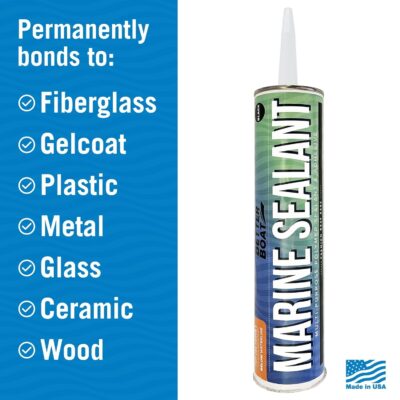 Marine Sealant and Adhesive Waterproof Marine Grade Sealant Caulk High Temp Caulking Water Sealant for Boat Auto and RV without Silicone - 1 Tube White 10oz