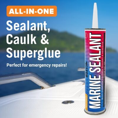 Marine Sealant and Adhesive Waterproof Marine Grade Sealant Caulk High Temp Caulking Water Sealant for Boat Auto and RV without Silicone - 1 Tube White 10oz