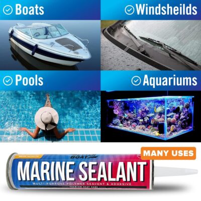 Marine Sealant and Adhesive Waterproof Marine Grade Sealant Caulk High Temp Caulking Water Sealant for Boat Auto and RV without Silicone - 1 Tube White 10oz