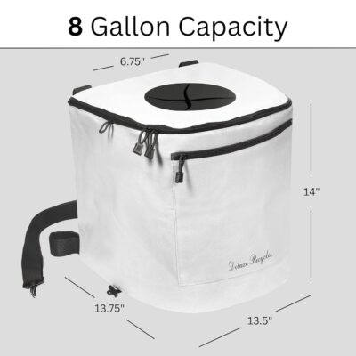 Collapsible Trash Can for Boating and Camping | Large, Durable, and Portable with Inner Bin - 8 Gallons (White)