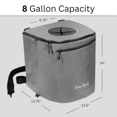 Collapsible Trash Can for Boating and Camping | Large, Durable, and Portable with Inner Bin - 8 Gallons (White)