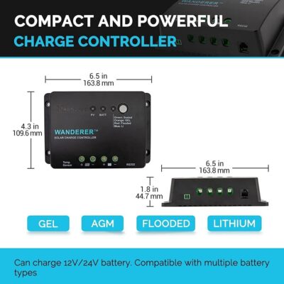 Renogy 200 Watt 12 Volt Monocrystalline Solar Panel Starter Kit with 2 Pcs 100W Solar Panel and 30A PWM Charge Controller for RV, Boats, Trailer, Camper, Marine ,Off-Grid System