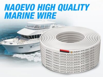 NAOEVO 10 Gauge Marine Wire Duplex Marine Grade Wire, 10 AWG Wire Stranded PVC Boat Electrical Wire, Waterproof/Corrosion Resistant/Tinned Copper 10/2 Wire for Boat/Automotive/RV/Solar (60FT-18M)