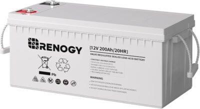 Renogy Deep Cycle AGM 12 Volt 100Ah Battery, 3% Self-Discharge Rate, 1100A Max Discharge Current, Safe Charge Appliances for RV, Camping, Cabin, Marine and Off-Grid System, Maintenance-Free