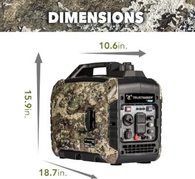 Truetimber 2300-Watt Super Quiet Gasoline Powered Inverter Generator by Pulsar, CARB Compliant