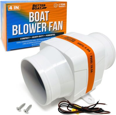 3" Boat Blower Fan Inline 12v Blower Fan High CFM 130CFM Marine Engine Gally Head and Boat Bilge Blower Fan 3 inch Inline Duct Fan Marine Blower Fan Motor Boat Fans 12 Volt (3 or 4 Inch)