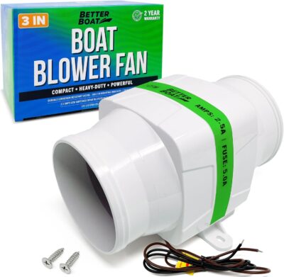 3" Boat Blower Fan Inline 12v Blower Fan High CFM 130CFM Marine Engine Gally Head and Boat Bilge Blower Fan 3 inch Inline Duct Fan Marine Blower Fan Motor Boat Fans 12 Volt (3 or 4 Inch)