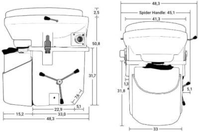 Nature's Head Self Contained Composting Toilet with Close Quarters Spider Handle Design