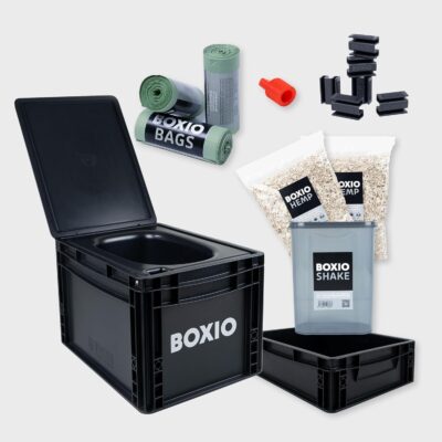 BOXIO Toilet Plus - Composting Toilet Starter Kit, Portable Toilet, Mini Camping Toilet: 15.7" x 11.8" x 11.0" Made in Germany.