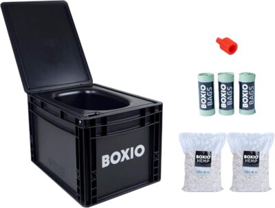 BOXIO Toilet Plus - Composting Toilet Starter Kit, Portable Toilet, Mini Camping Toilet: 15.7" x 11.8" x 11.0" Made in Germany.