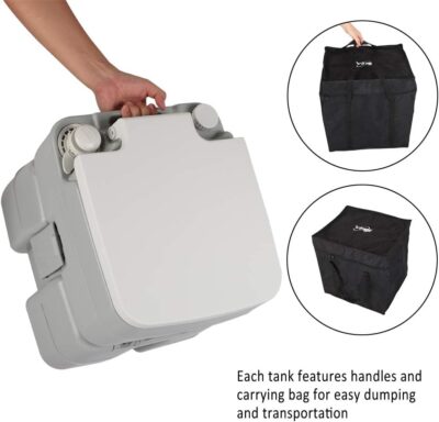 VINGLI Portable 5.3 Gallon Camping Toilet w/Carrying Bag,Large Capacity Tank for Camping,Boat/Truck