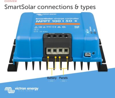 Victron Energy SmartSolar MPPT Solar Charge Controller (Bluetooth) - Charge Controllers for Solar Panels - 100V, 50 amp, 12/24-Volt